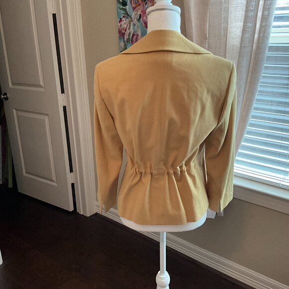 Luxury Akris Punto Women's Wool‎ & Angora Caramel Blazer Jacket Size 6 - Picture 5 of 9